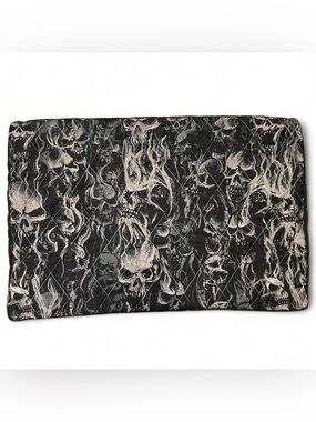 Black and White Smoke‎ Burning Skull Quilted Pillow Sham Case